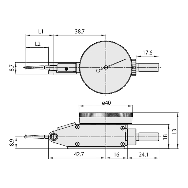 Czujnik dźwigniowo-zębaty Mitutoyo 0,8/0,01 mm (513-404-10T)