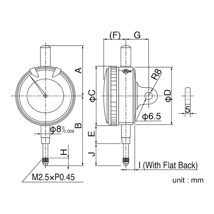 Czujnik zegarowy zębaty Teclock 20/0,01 mm (KM-121)