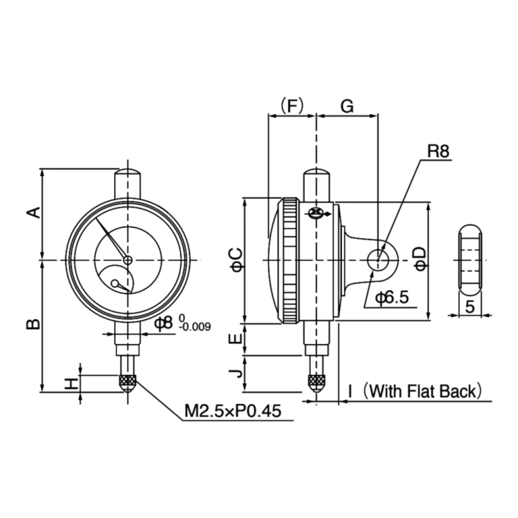 Czujnik zegarowy zębaty Teclock 5/0,01 mm (TM-35)