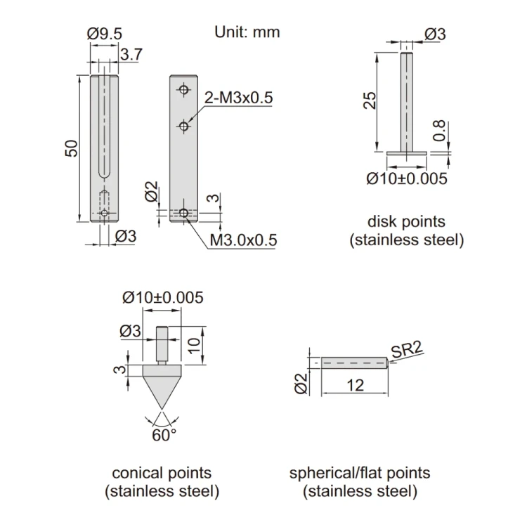 Zestaw akcesoriów Insize do suwmiarek 0-150 i 0-200 mm (6144)