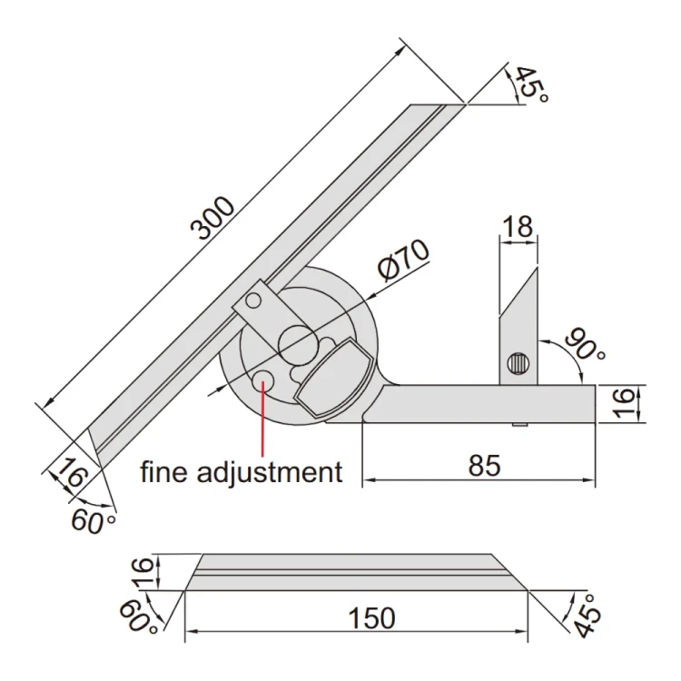 Kątomierz uniwersalny Insize 0-360°/ 5' (2372-360)