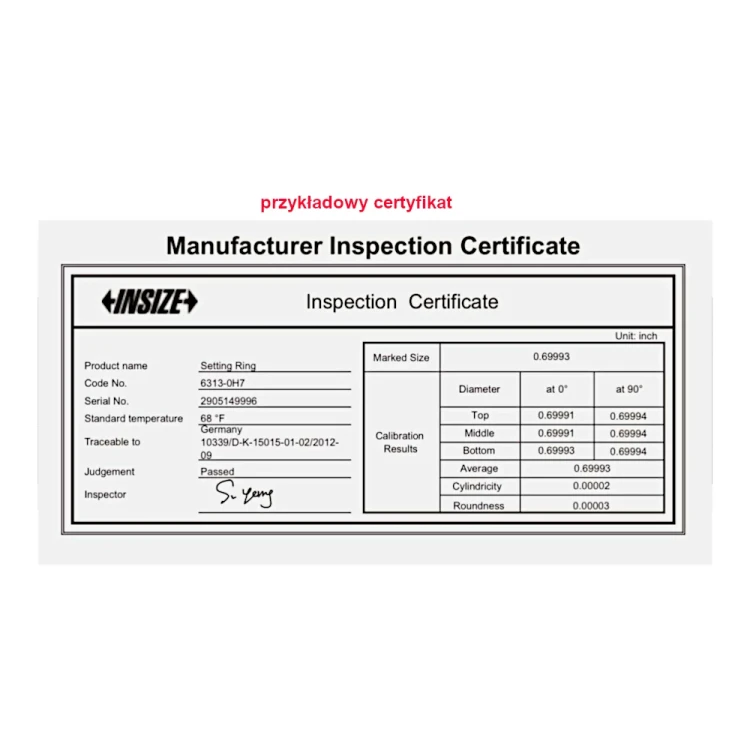 Pierścień wzorcowy Insize 10 mm (6312-10)