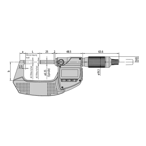 Mikrometr cyfrowy Mitutoyo Quantumike IP65 25-50/0,001 mm (293-141-40)