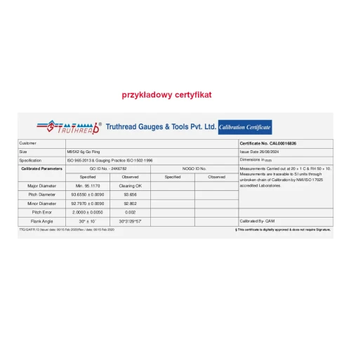 Sprawdzian pierścieniowy Truthread GO G 5/8"-A