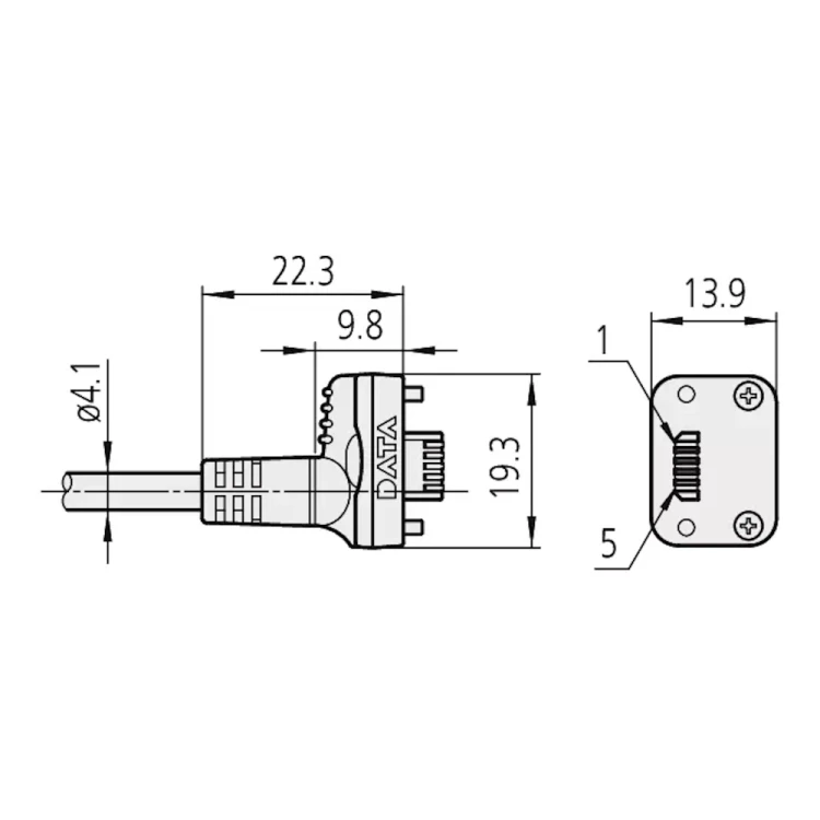 Kabel Mitutoyo USB Input Tool Direct typ A (06AFM380A)