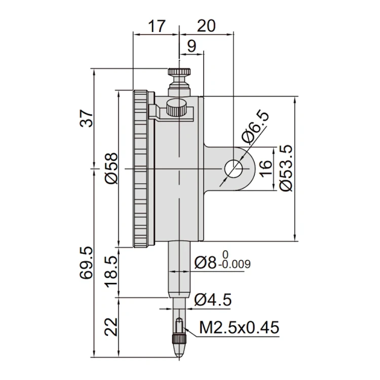 Czujnik zegarowy zębaty Insize 10/0,01 mm (2301-10F)