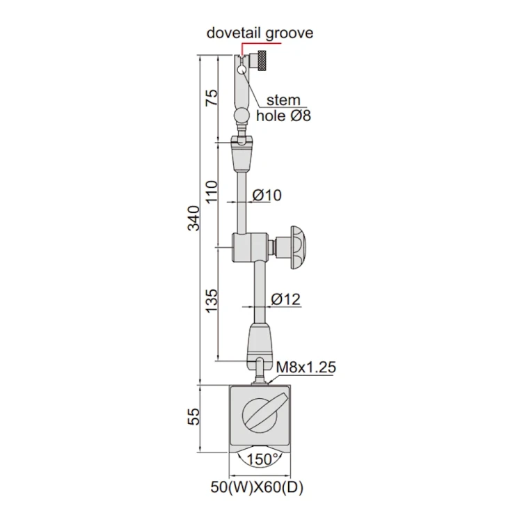 Statyw magnetyczny, przegubowy Insize 800 N (6210-80)