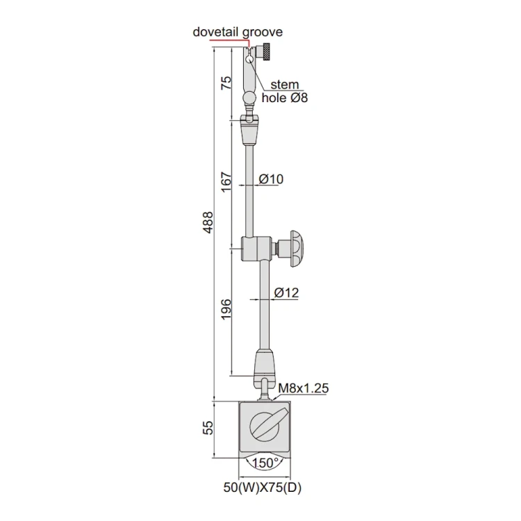 Statyw magnetyczny, przegubowy Insize 1000 N (6210-100)