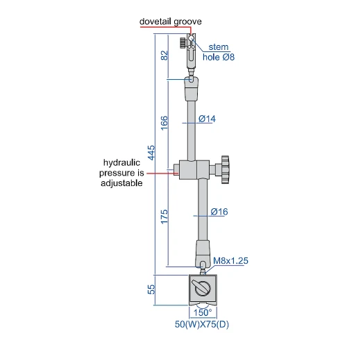 Statyw magnetyczny, hydrauliczny Insize 1000 N (6229-100)