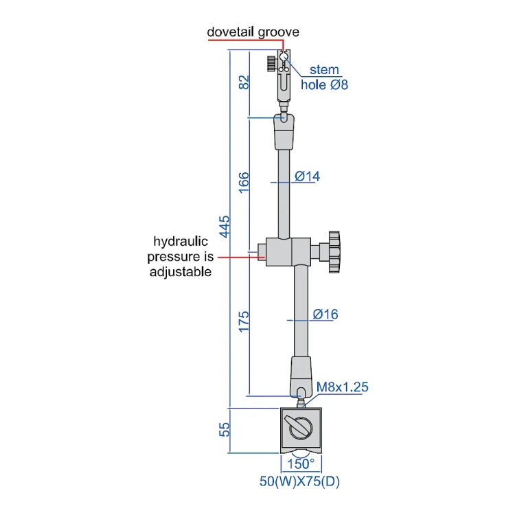 Statyw magnetyczny, hydrauliczny Insize 1000 N (6229-100)