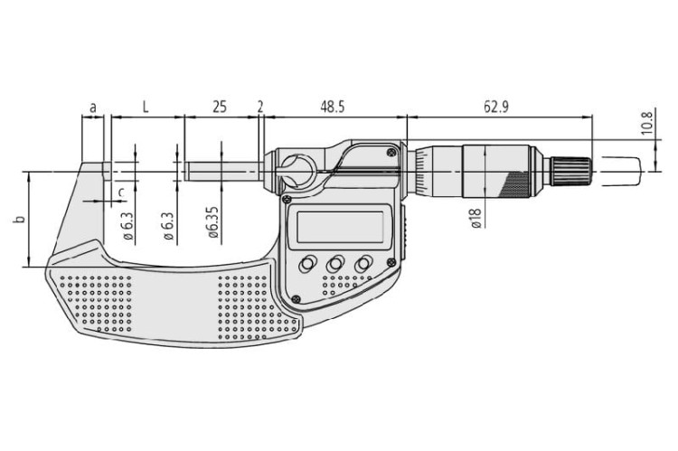 Mikrometr cyfrowy Mitutoyo Digimatic IP65 75-100/0,001 mm (293-243-30)