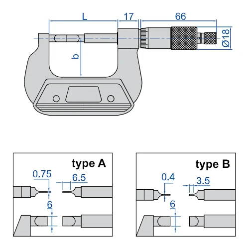 Mikrometr ostrzowy Insize (typ A) 0-25/0,01 mm (3232-25A)