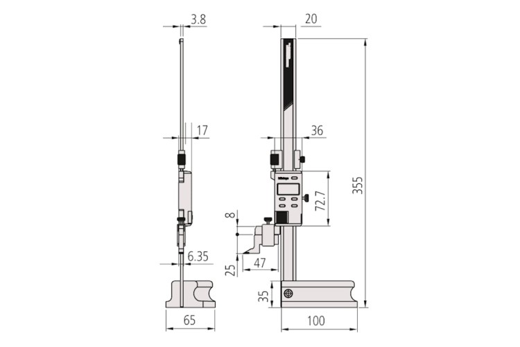 Wysokościomierz cyfrowy Mitutoyo 0-200/0,01 mm (570-227)