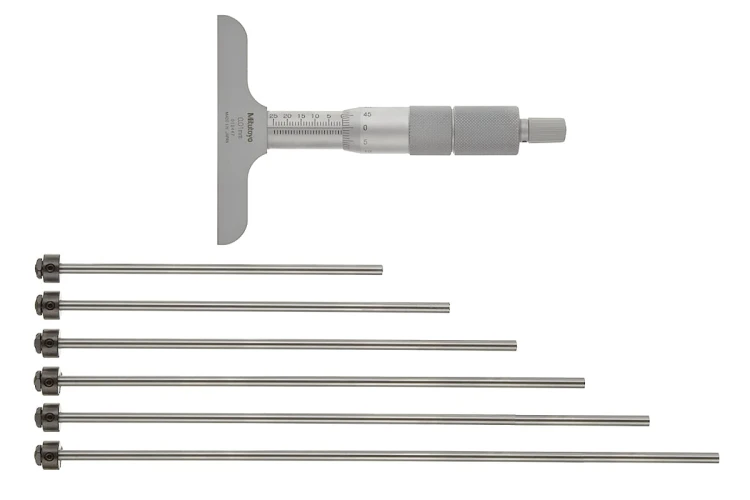 Głębokościomierz mikrometryczny Mitutoyo 0-150/0,01 mm (129-116)