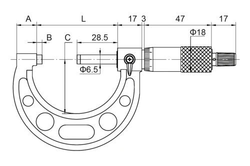 Mikrometr zewnętrzny QLR 250-275/0,01 mm