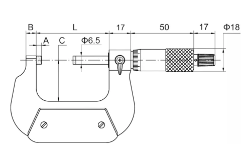 Mikrometr zewnętrzny QLR 50-75/0,01 mm