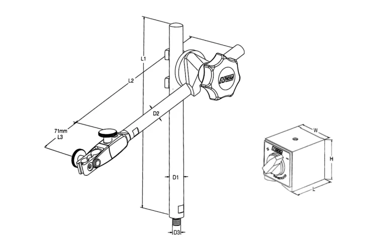 Statyw magnetyczny prętowy NOGA do czujników (PH6400)