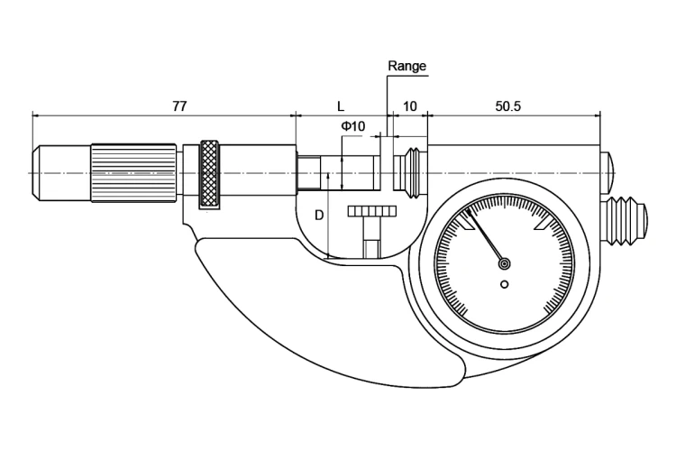 Transametr (pasametr) QLR 50-75/0,001 mm