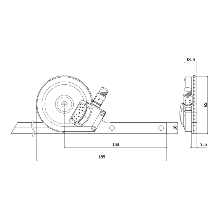 Kątomierz mikrometryczny Marui Keiki 0-360°/ 5' z lupą (MP-101)